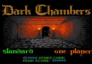 Dark Chambers title screen for Atari 7800
